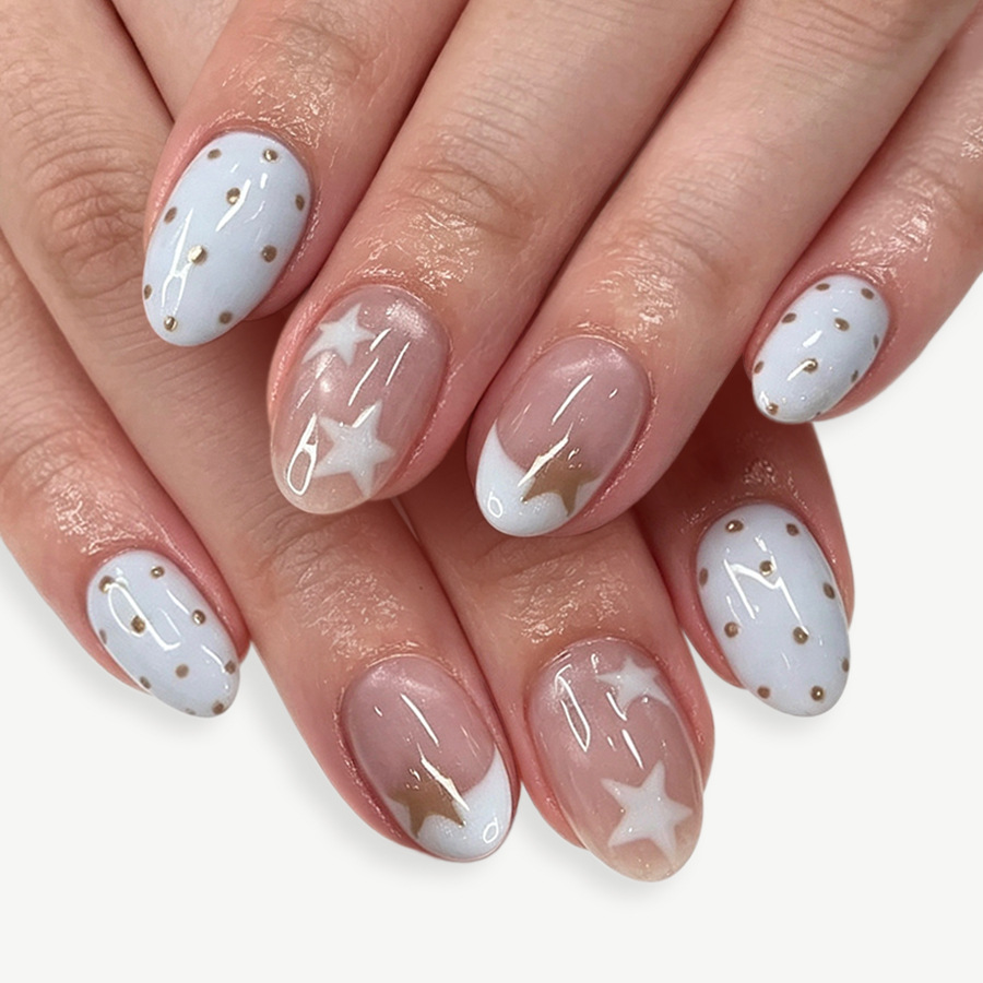 24Pcs Pentagram Press on Fake  - Nail Art Press On 评论和价格
