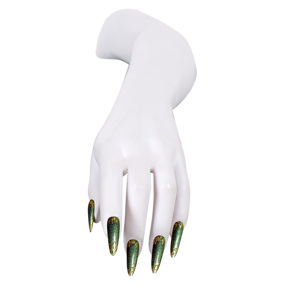 Green Press-on Nails with glit - Nail Art Press On 评论和价格