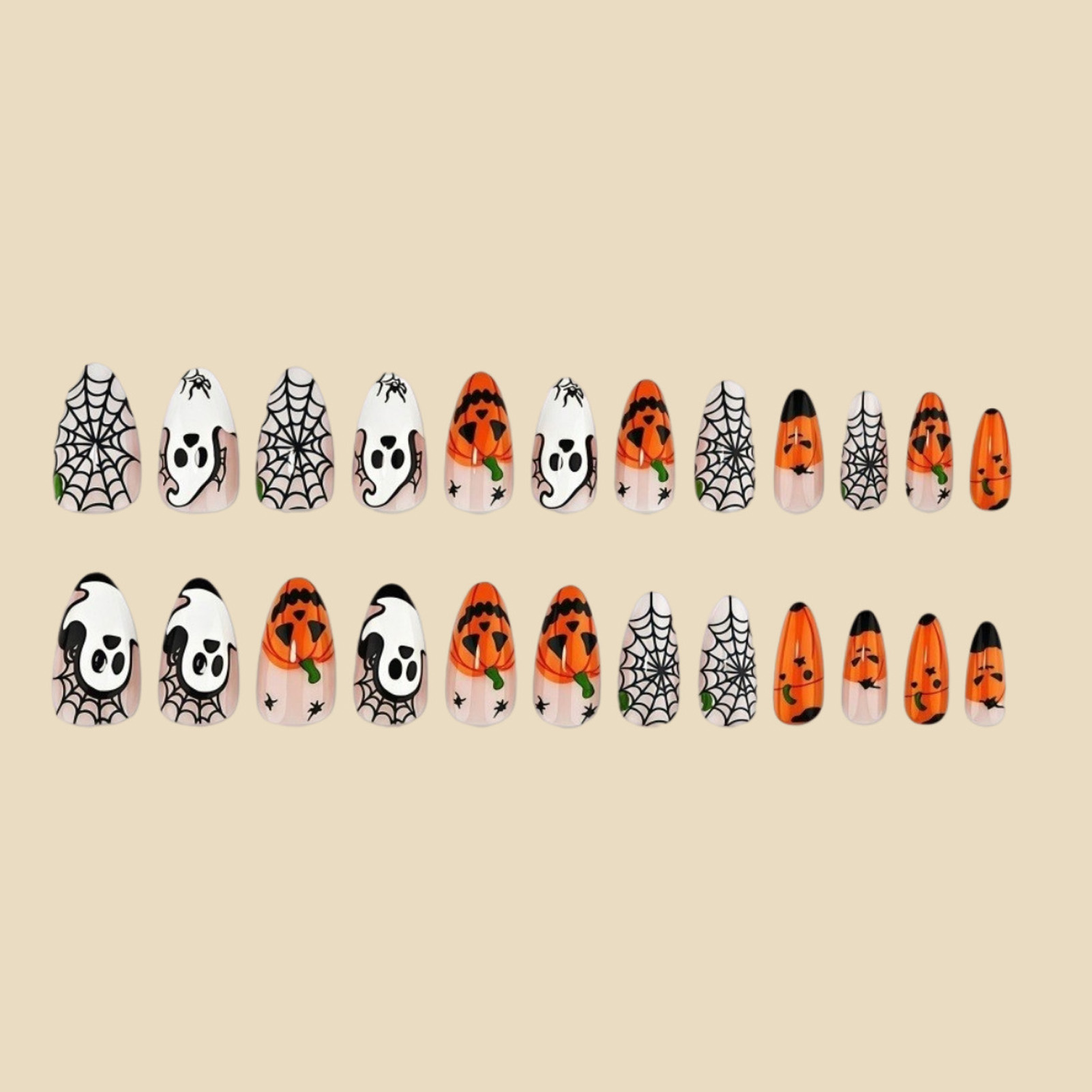 24pcs Halloween Press On Nails - Nail Art Press On 评论和价格