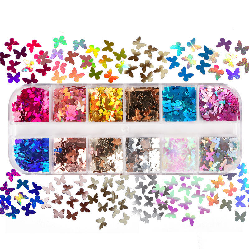 Mix Color Fluorescent Butterfl - Nail Art Ombre 评论和价格