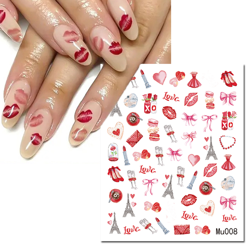 3d Nail Art Sliders Stickers V - Nail Art Valentines Day 评论和价格