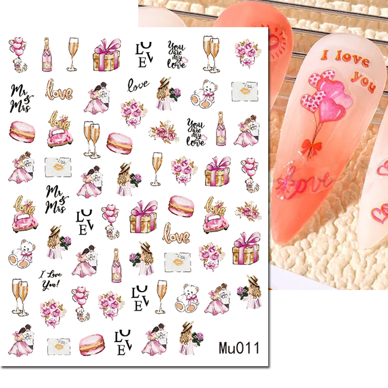 3d Nail Art Sliders Stickers V - Nail Art Valentines Day 评论和价格
