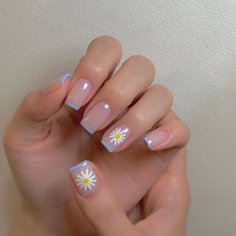 24ps/set Short Fake Nails for  - Nail Art Press On 评论和价格