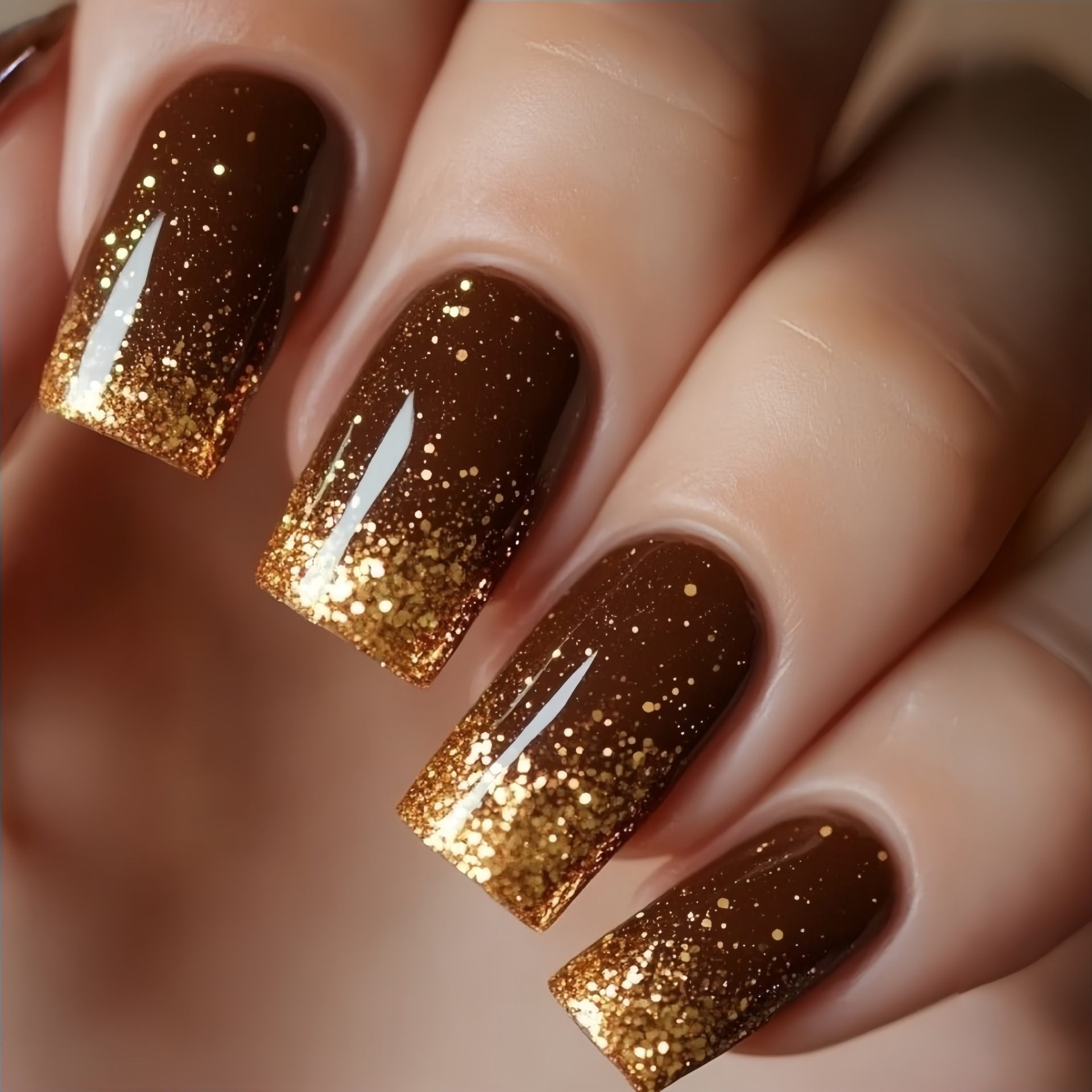 Short Medium fake nails Gradie - Nail Art Press On 评论和价格