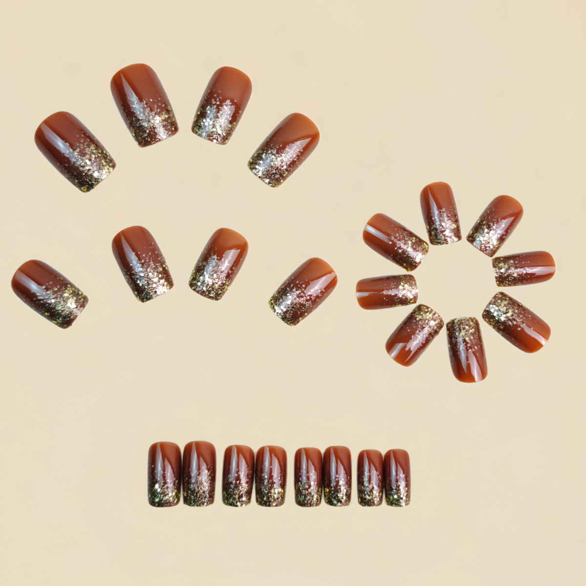 Short Medium fake nails Gradie - Nail Art Press On 评论和价格