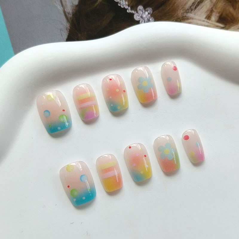 10Pcs Rainbow Bubble Gum Sweet - Nail Art Ombre 评论和价格