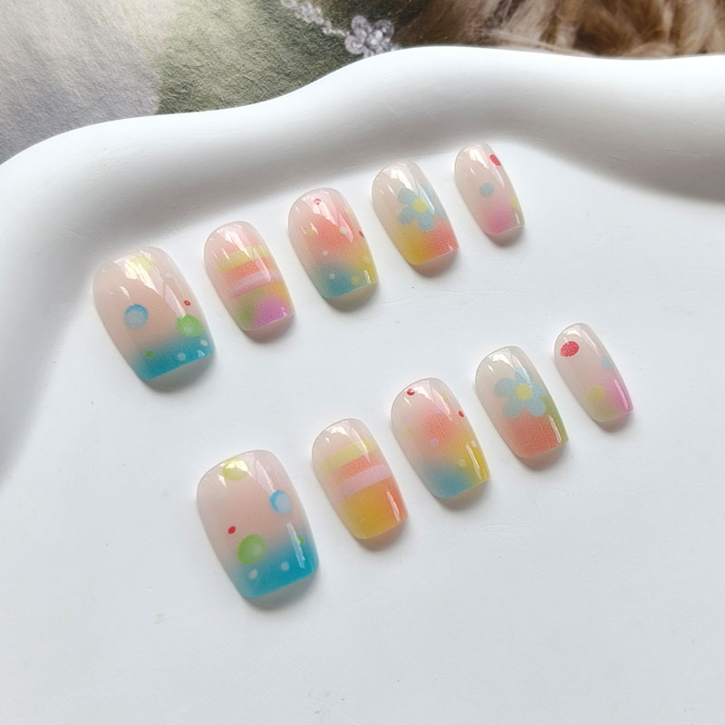 10Pcs Rainbow Bubble Gum Sweet - Nail Art Ombre 评论和价格