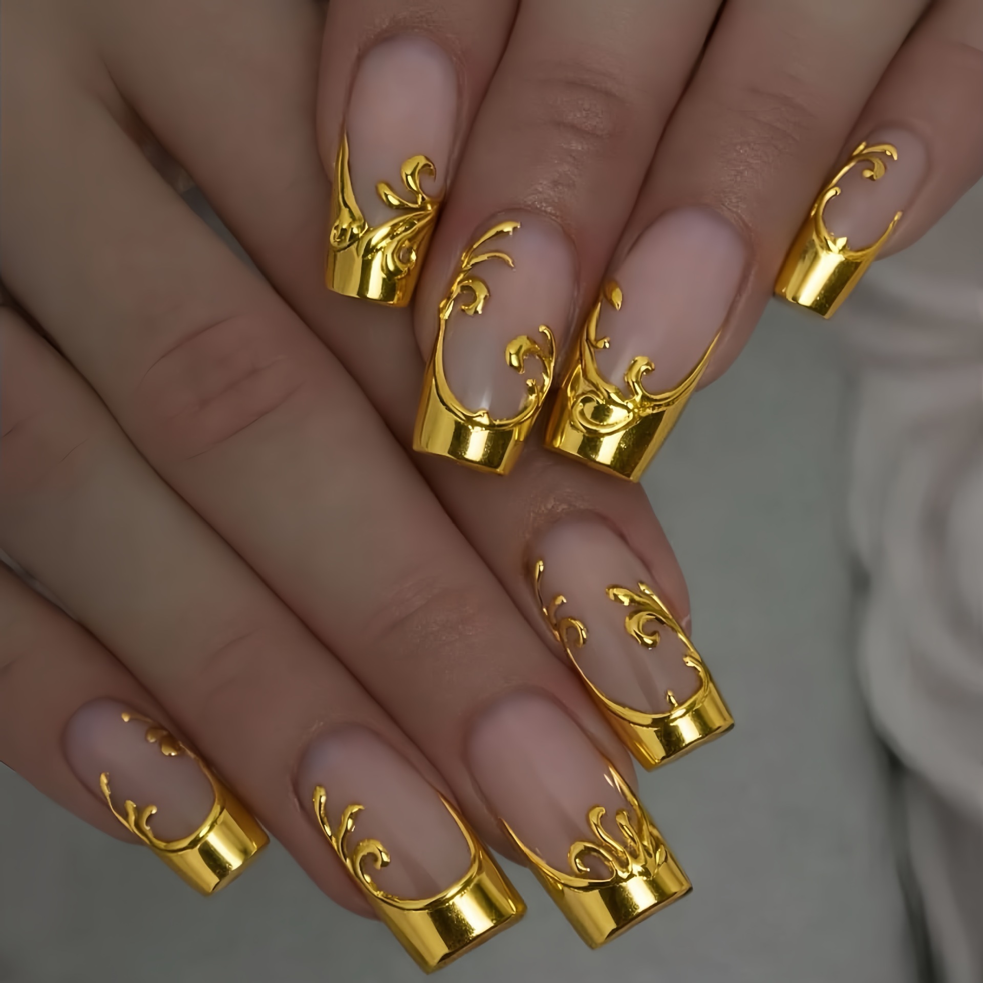 Medium Long Fake Nails for Wom - Nail Art Press On 评论和价格