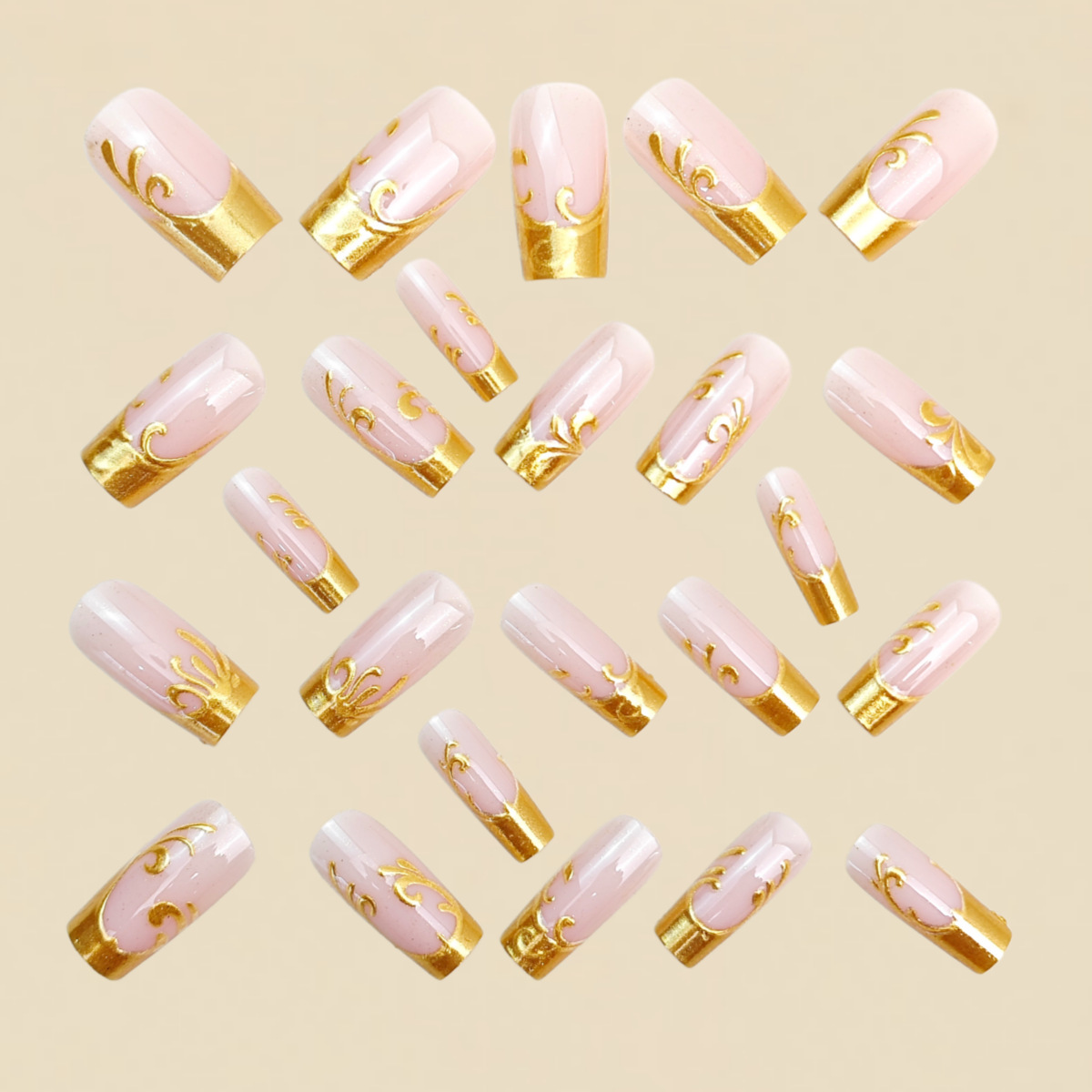 Medium Long Fake Nails for Wom - Nail Art Press On 评论和价格