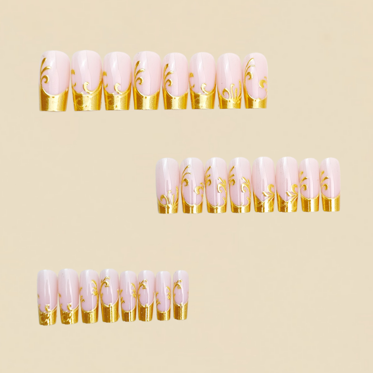 Medium Long Fake Nails for Wom - Nail Art Press On 评论和价格